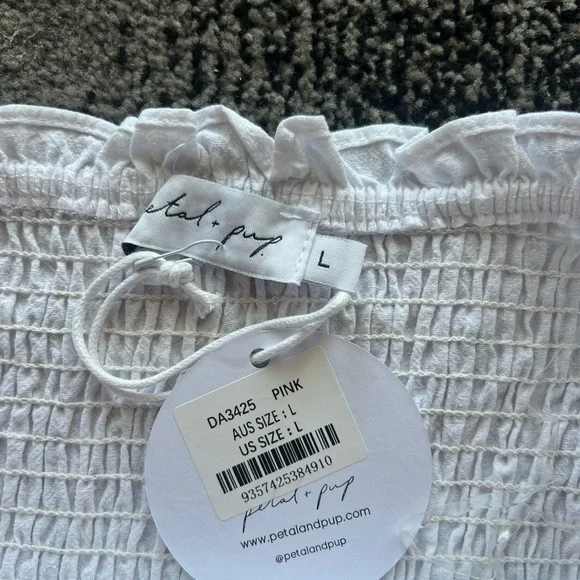 Petal & Pup Colorblock Pink Smocked Off Shoulder Dress - Picture 3 of 4